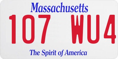 MA license plate 107WU4