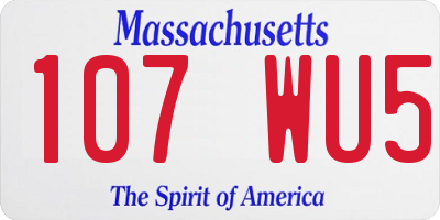 MA license plate 107WU5