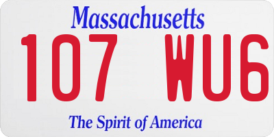 MA license plate 107WU6