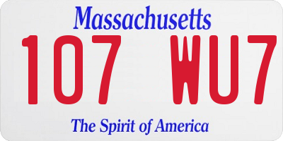 MA license plate 107WU7