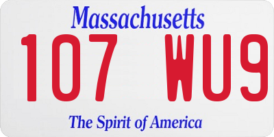 MA license plate 107WU9