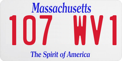 MA license plate 107WV1