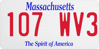 MA license plate 107WV3