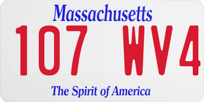 MA license plate 107WV4