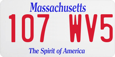 MA license plate 107WV5