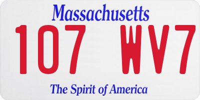 MA license plate 107WV7
