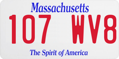MA license plate 107WV8