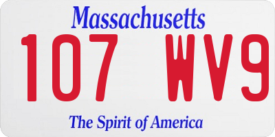 MA license plate 107WV9