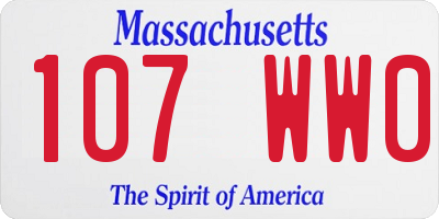MA license plate 107WW0