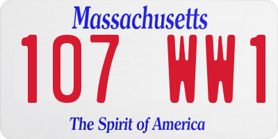 MA license plate 107WW1