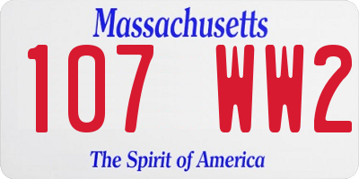 MA license plate 107WW2