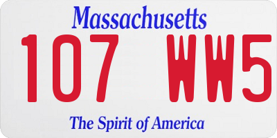 MA license plate 107WW5
