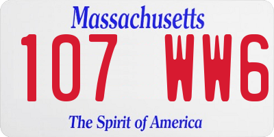 MA license plate 107WW6