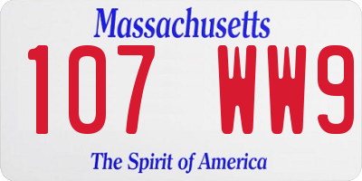 MA license plate 107WW9