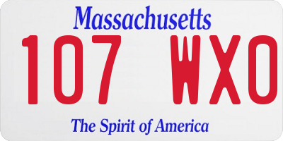 MA license plate 107WX0