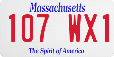 MA license plate 107WX1