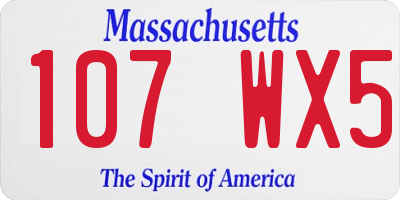MA license plate 107WX5