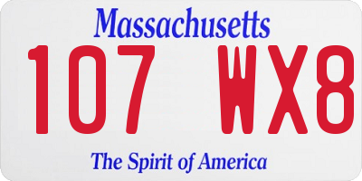 MA license plate 107WX8