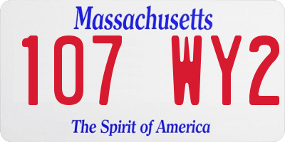 MA license plate 107WY2