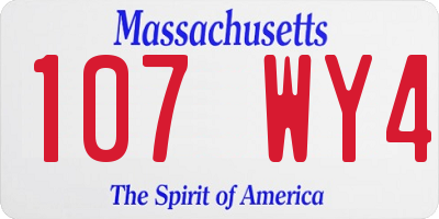 MA license plate 107WY4