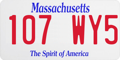MA license plate 107WY5