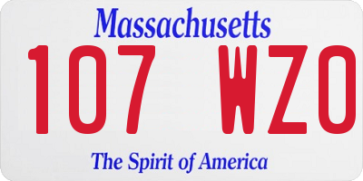 MA license plate 107WZ0