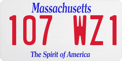 MA license plate 107WZ1