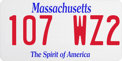 MA license plate 107WZ2