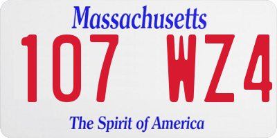 MA license plate 107WZ4