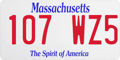 MA license plate 107WZ5