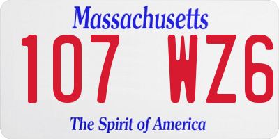 MA license plate 107WZ6
