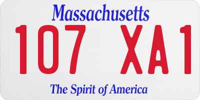 MA license plate 107XA1