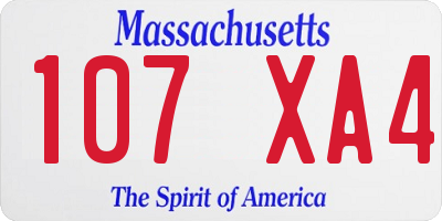 MA license plate 107XA4