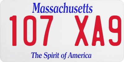 MA license plate 107XA9