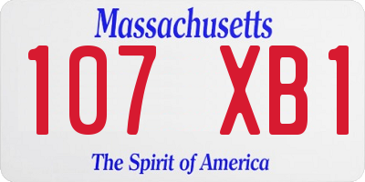 MA license plate 107XB1