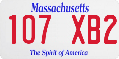 MA license plate 107XB2