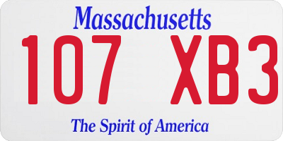 MA license plate 107XB3