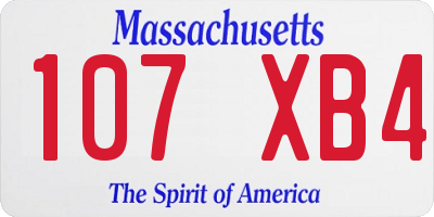 MA license plate 107XB4