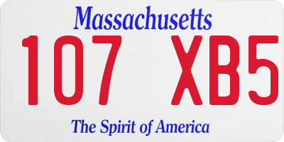 MA license plate 107XB5