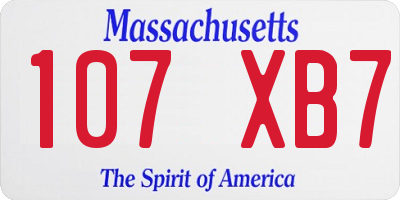 MA license plate 107XB7