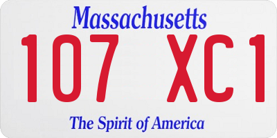 MA license plate 107XC1