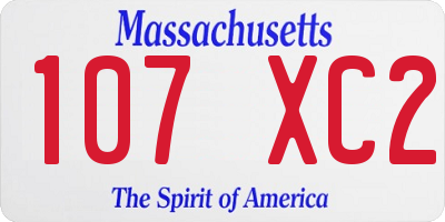 MA license plate 107XC2