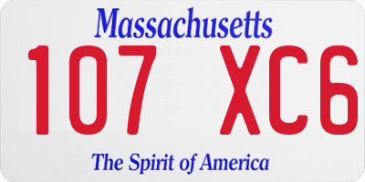 MA license plate 107XC6