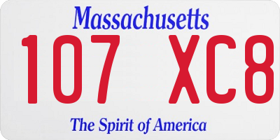 MA license plate 107XC8