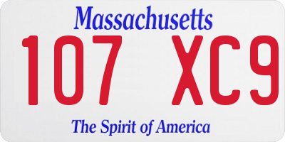 MA license plate 107XC9