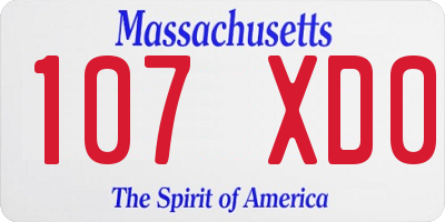 MA license plate 107XD0