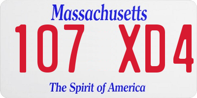 MA license plate 107XD4