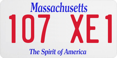 MA license plate 107XE1