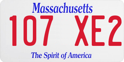 MA license plate 107XE2