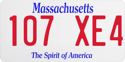 MA license plate 107XE4